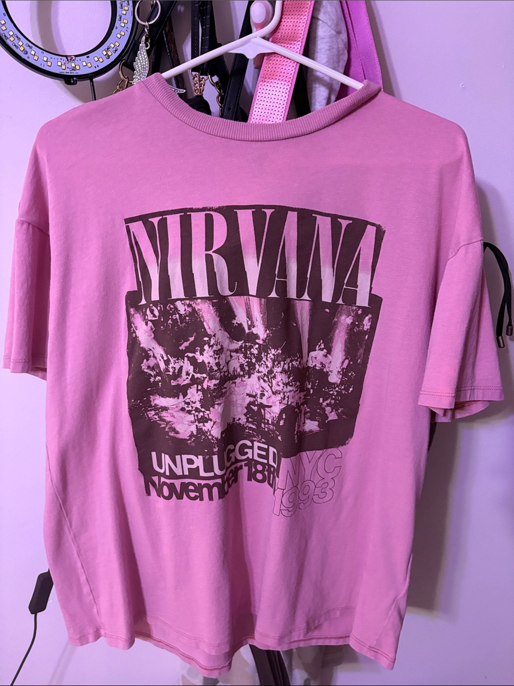H&M Pink Nirvana Graphic Tee